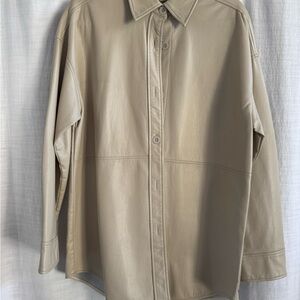 Babaton Tan Lightweight Shirt Jacket Relaxed Fit